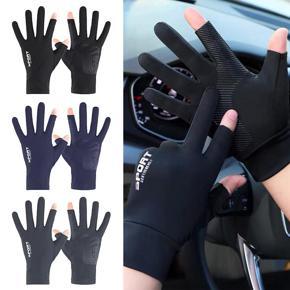 Cycling Bicycle Gloves Breathable Ice Silk Non-Slip Anti-UV Touch Screen Gloves Creek