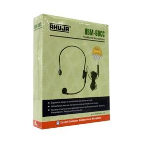 AHUJA HBM-60CC OVER THE HEAD CONDENSER HEADBAND MICROPHONE MIC MICROPHONE WIRED WITH 3.5 MM Jack Indoor PA System