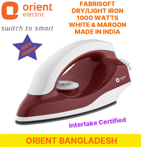 Fabrisoft Dry / Light Iron 1000W (White & Maroon) | Made in INDIA