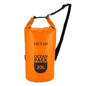 OUTAD 500D Waterproof Floating Dry Gear Bag With Shoulder Strap for Camping-Orange 20L
