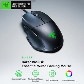 Razer Basilisk Essential Wired RGB Gaming Mouse 6400DPI Optical Sensor 8 Programmable Buttons Ergonomic Design