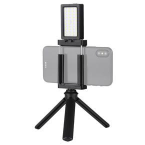 （Ready Stock）PULUZ Mobile Phone Live Set Pocket Self-Timer Fill Light Phone Clamp Bracket Mount Desktop Tripod(Black)