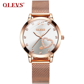 OLEVS Fashion Watch For Women Quartz Waterproof Watch Stainless Steel Simple Elegant Wristwatches Luminous Ladies Clock - 5189