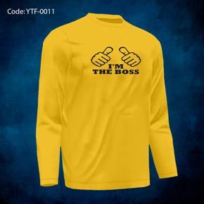 I Am The Boss white long Sleeve T-Shirt For Men