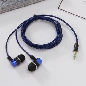 Universal 3.5mm Super Bass Earphone In-Ear Braided  Wire Headset Stereo Wired Control  Sport Earphones