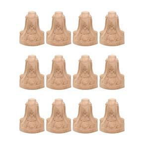 ARELENE 12PCS 10X6cm European Style Solid Wood Carved Furniture Foot Legs TV Cabinet Seat Feets