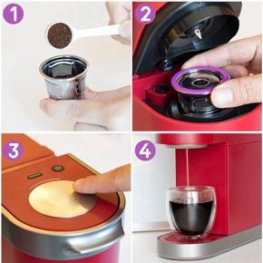 XHHDQES Stainless Steel Coffee Capsule Cup Reusable K Cup for Keurig 2.0/1.0 Mini Plus Coffee Filter