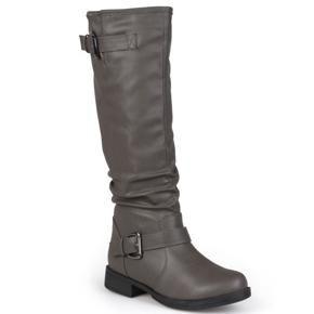 Brinley Co. Womens Slouchy Buckle Detail Boots