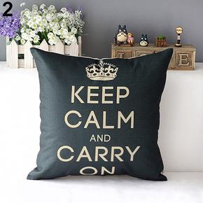 Retro Home Decorative Linen Cotton Blended Cushion Cover Crown Throw Pillow Case