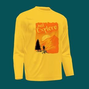 Just Explore  Yellow long Sleeve T-Shirt