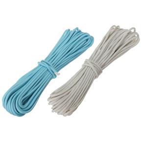 2 Pcs 550Lb Paracord Parachute Cord Nylon Luminous Glow in the Dark 9 Core Strand, Blue & White