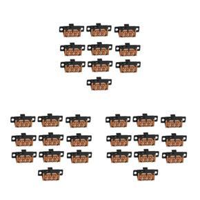 XHHDQES 30Pcs High Knob 6 Pin 3 Position DPDT Panel Slide Switch 0.5A 50V DC