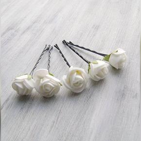 Artificial Flower Rose Bobby Clips 5pc Set