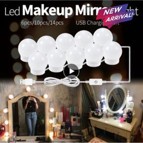 10 Bulbs LED 12V Makeup Mirror Light Bulb Hollywood Vanity Lights Stepless Dimmable Wall Lamp Kit for Dressing Table