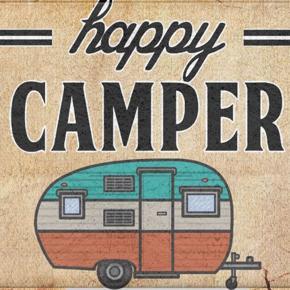 Happy Camper Camping Door Mat Entrance Floor Rug Bathroom Pad Non Slip Carpet