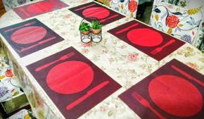 6 Pcs Dinning Table Mat, Dinning Table Placemats PVC Rectangular Vintage Woven Washable Mats