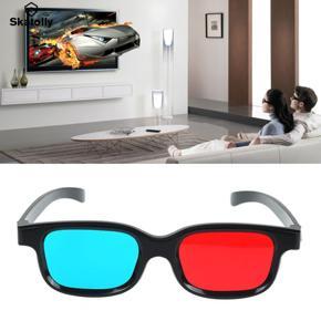 New Red Blue 3D Glasses Black Frame For Dimensional Anaglyph TV Movie DVD Game professional design with high wear resistance