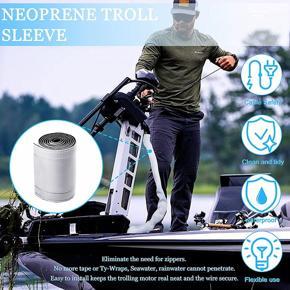 Neoprene Troll Sleeve, Trolling Motor Wires/Cable Organizer Sleeve - Black/White (1Pack),78 Inch