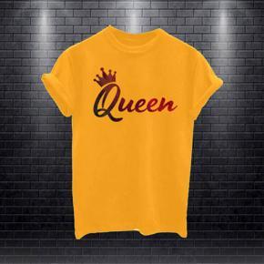 Ladies Yellow q Big Half Sleeve T-shirt