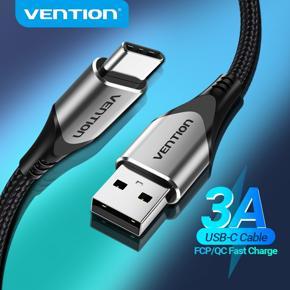 Vention USB Type C Cable 3A for Xiaomi Redmi Note 9S Realme 5 Pro Samsung a30 a50 a70 S10 S9 Note 9 Xiaomi mi 9 8 Fast Quick Charge Type-C Cable for Redmi note 7 Type C Charger Cord