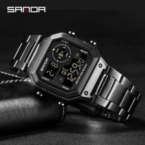 Sanda Men Watch New Listing Stainless Steel Waterproof Sports Luxury Brand Mens Watch Digital Watch Men Fashion Countdown Swimming Watch