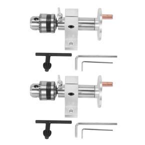 ARELENE 2X Live Lathe Center Head with Chuck DIY Accessories for Mini Lathe Machine Revolving Centre Woodworking Tool