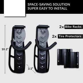 garage bike storage-1 pair x bicycle hangers
1 pair x baffles
1 set x screws-black