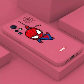 Hontinga for Infinix Zero X Neo Back Cover Cartoon Spiderman Cases Square Edge Liquid Silicone Phone Case