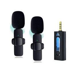 K35  Dual Mic Wireless Microphone Record Lavalier Mic on Live Streaming For Android Mobile 3.5mm Male port