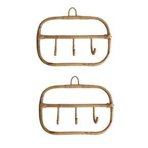 ARELENE 2X Nordic Vintage Rattan Wall Hooks Clothes Hat Hanging Hook Crochet,Hangers for Home Hotel Dorm Decor,Clothes Organizer
