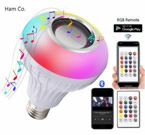 Bluetooth Speaker Bulb Smart LED Bulb - RGB Smart Music Bulb with Remote Control – Dimmable Lamp 12W - RGB Light With Smartphone App control