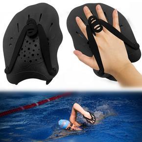 1 Pair Swimming Training Hand Paddles,with Adjustable Straps, Swimming Training Aid,for Adults Kids Unisex