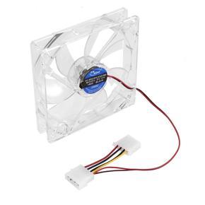 4 Pin PC Computer Clear Case Quad 4-LED Light 9-Blade CPU Cooling Fan - transparent
