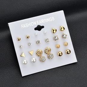 New Trendy 12 Pairs = 24 Pcs Pearl Stud Earrings Set for Girls Simple Stylish - Fashion Earrings Set for Women Simple Dress Women's Clothing Salwar Watch for Girls Ladies Female Gift for Her Birthday 