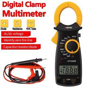LCD Digital Clamp Multimeter Multitester Electrical Clip on Meter Voltage Resistance Diode Tester Ammeter with Test Probe