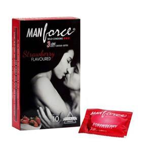 Manforce Condoms Strawberry flavoured 10s Single Packet