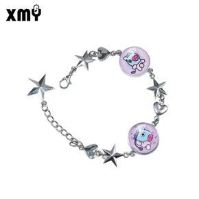 K-Pop BTS BT21 Star Bangtan Group Photo Steel Bracelet