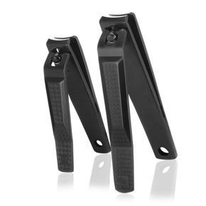 KCASA KC-NC123 Black Nail Clipper Set Stainless Steel Sharp Cutter Toenail Travel Manicure Pedicure Tools - Black Size combination