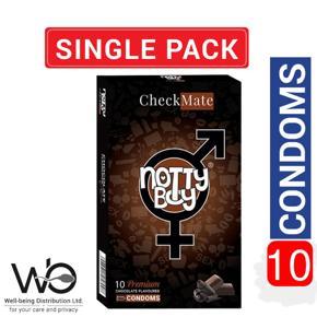 NottyBoy CheckMate Condom - Chocolate Flavored Condom - 10pcs Pack (Made in India)