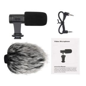 Portable Camera Microphone, Rabbit Hair Video Interview Microphone Directional Recording Shotgun Mic with Shock Mount for iPhone Andoid Smartphones, Nikon Canon EOS DSLR Cameras