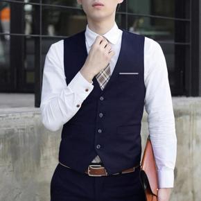 Men Vest Deep V Neck Wear-resistant Men Waistcoat