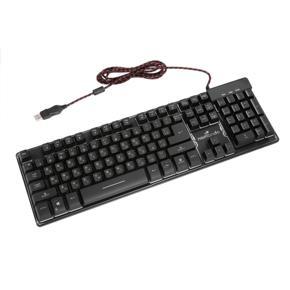 Gamer Floating LED Backlit USB Interface Russian Version Wired Gaming Keyboard - black