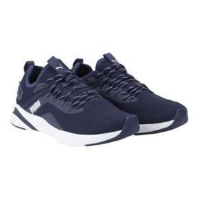 Blue Mesh Lace up Sports Sneakers for Men