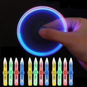 LED Spinning Pen Ball Pen Fidget Spinner Hand Top Glow In Dark Light EDC Stress Relief Toys Kids Toy Gift Office School Supplies