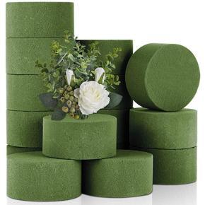 Floral Foam, 15 PCS Round Dry Floral Foam Blocks, Green Styrofoam Blocks for Artificial Flowers, Great for Flower