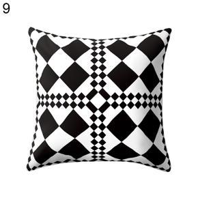 Simple Black and White Geometric Pattern Cushion Pillow Case Cover Sofa Decor