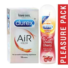 Durex  Pleasure Pack AiR Ultra Thin - 10Pcs + Cheeky Cherry Lub Gel 50ml