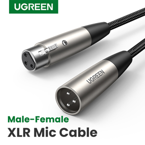 UGREEN XLR to XLR Mic Cable Male to Female Microphone Extension Lead 3-Pin Neutrik XLR Balanced Audio Extender Cord Compatible with Mixer,Speaker,Phantom Power,Amplifier,PA System,Studio Recorder, 2m