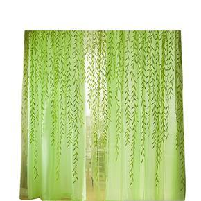 Rural Willow Print Window Curtain Sheer Divider Panel Drape Living Room Decor