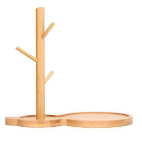 Himeng La Wooden Tray Support Log Simple Exquisite Shape Practical Stand Decorative Organizer for Jewelry Key